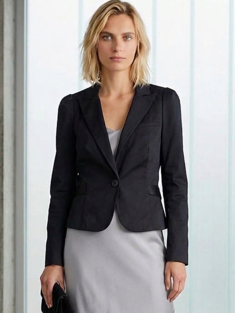 Vintage Y2K bebe Puff Sleeve Dressy Jacket/Blazer Black Size 6